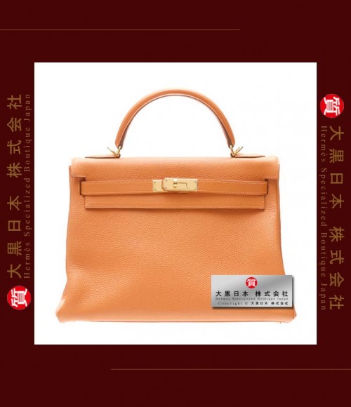 HERMES KELLY 32 (Brand-new) - Retourne, Orange, Togo leather, Ghw