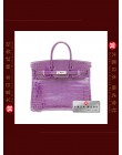 HERMES BIRKIN 25 (Pre-owned) Violet / Purple, Niloticus crocodile skin, Phw