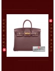 HERMES BIRKIN 25 (Pre-owned) - Bordeaux, Togo leather, Ghw