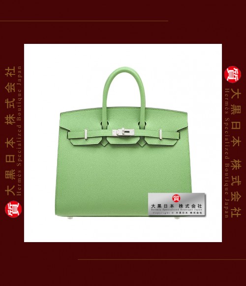 HERMES BIRKIN SELLIER 25 (Pre-owned) - Vert criquet, Epsom leather, Phw