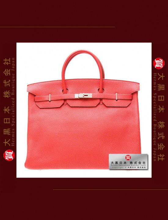 HERMES BIRKIN 40 (Pre-owned) Bougainvillier, Clemence leather, Phw