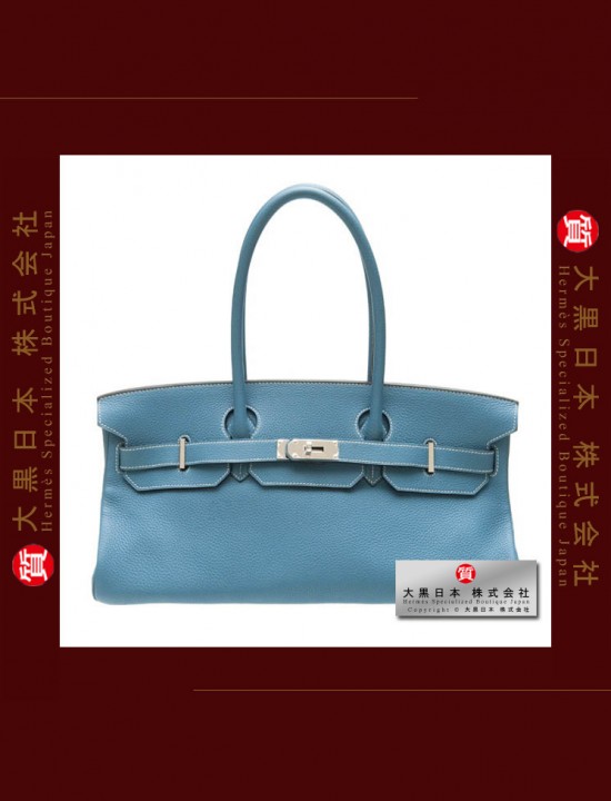 HERMES JPG Shoulder BIRKIN (Pre-owned) Blue jean, Clemence leather, Phw