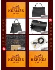 HERMES KELLY 32 (Pre-owned) retourne, Black, Togo leather, Ghw