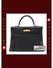 HERMES KELLY 35 (Pre-owned) retourne, Black, Togo leather, Ghw