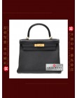 HERMES KELLY 28 (Pre-owned) Retourne, Black, Togo leather, Ghw