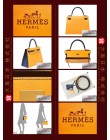 HERMES KELLY 25 TWO COLOUR (Pre-Owned) Sellier, Jaune d'or / Blue saphir, Epsom leather, Ghw